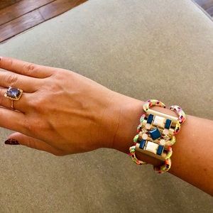 Cool neon 90s bracelet with golden detail